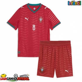 Camisa de Futebol Portugal Bruno Fernandes #8 Equipamento Principal Infantil Mundo 2026 Manga Curta (+ Calças curtas)